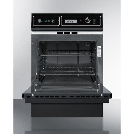 SUMMIT APPLIANCE DIV. Summit-Gas Wall Oven, Electronic Ignition, Digital Clock/Timer, Oven Window, Black TTM7212KW